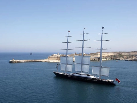 Maltese Falcon: Also expect to see this clipper luxury yacht, owned by Greek millionairess Elena Ambrosiadou