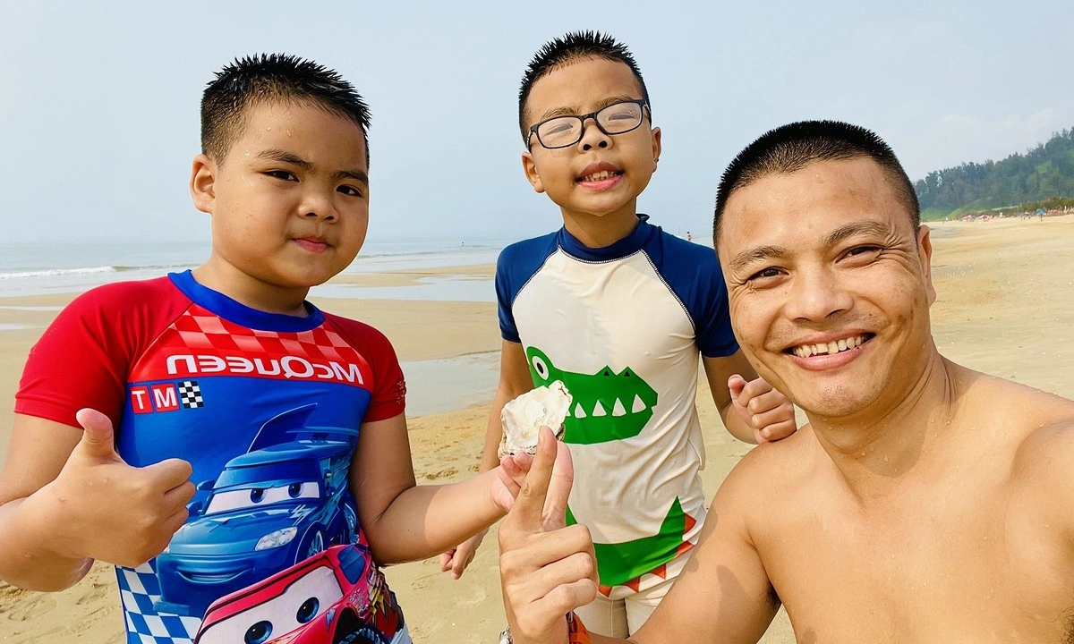 Lần đầu chơi hai môn phối hợp của ba bố con Nam Định
