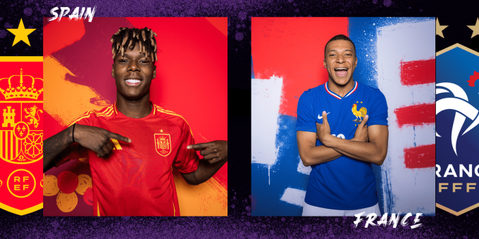 Hai niềm kỳ vọng lớn của hai đội tuyển: Nico Williams (trái, Tây Ban Nha) và Kylian Mbappe (Pháp).