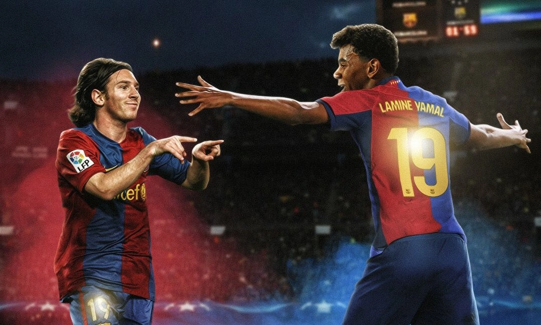 Yamal sẽ mặc áo số 19 của Messi ở Barca thời 2005-2008. Ảnh: BR