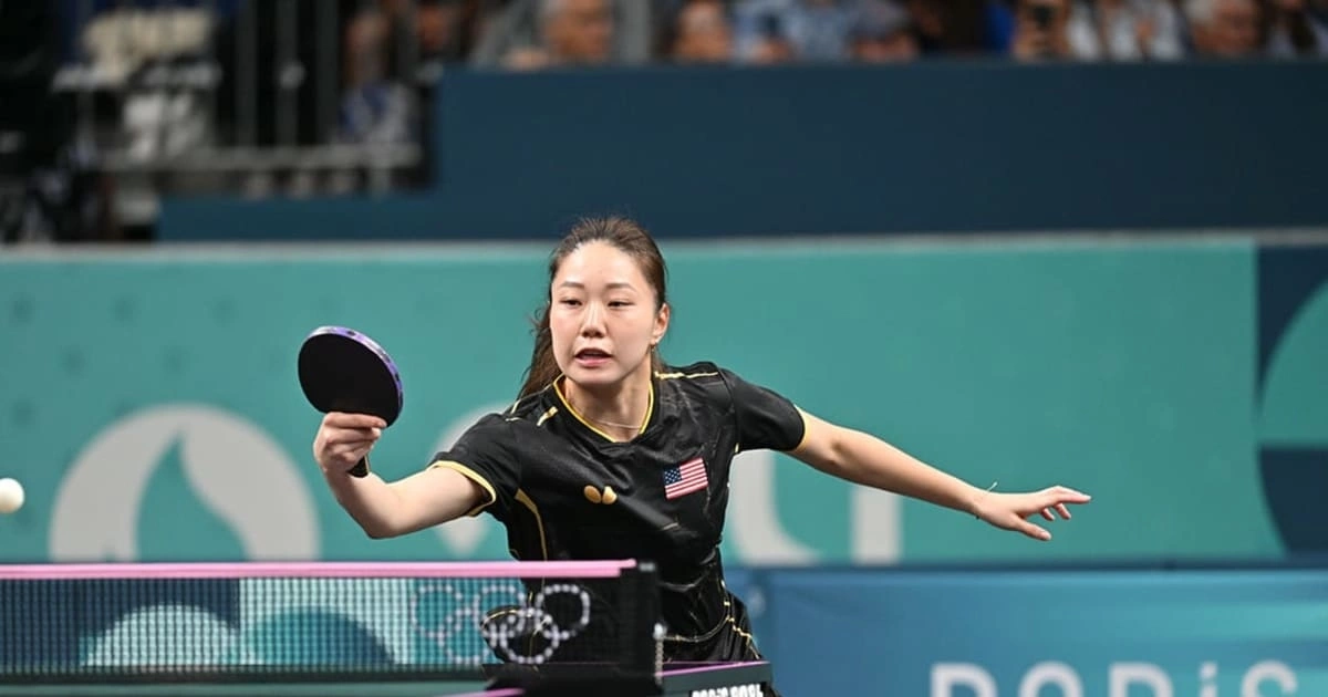 Zhang thi đấu ở Olympic Paris 2024. Ảnh: ITTF.