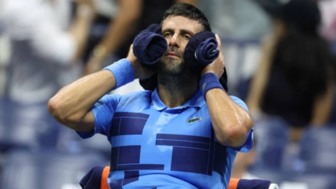 Djokovic tại Mỹ Mở rộng hồi tháng 9/2024. Lần đầu tiên sau 13 năm, anh không giành Grand Slam nào trong mùa giải. Ảnh: Reuters