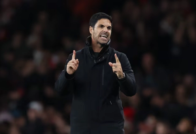 HLV Arteta ở trận Arsenal thắng Shakhtar Donetsk 1-0 tại Champions League, trên sân Emirates, London, Anh ngày 22/10/2024. Ảnh: Reuters.