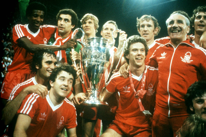Nottingham Forest ăn mừng chức vô địch Cup C1 châu Âu năm 1979.