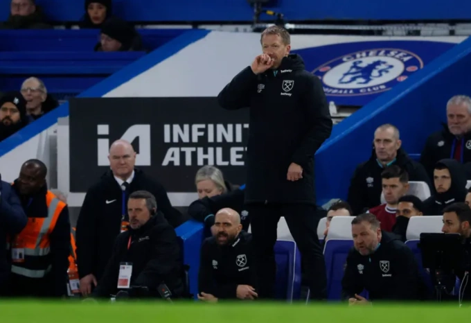HLV Graham Potter trong lần trở lại sân Stamford Bridge ngày 3/2. Ảnh: Premier League
