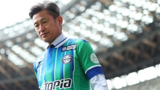 Miura trở lại Nhật Bản chơi cho Atletico Suzuka từ năm 2024. Ảnh: Atletico Suzuka