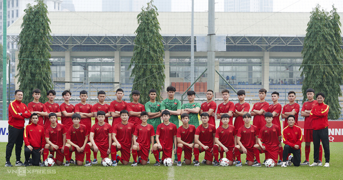 Đội tuyển bóng đá U17 Việt Nam tại Trung tâm đào tạo bóng đá trẻ VYS, trước thềm tập huấn Đức vào tháng 3/2022. Ảnh: Lâm Thỏa