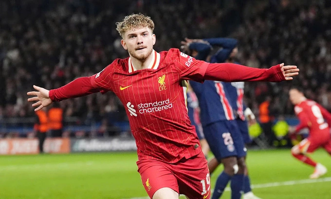 Harvey Elliott mừng bàn duy nhất lượt đi. Ảnh: PA