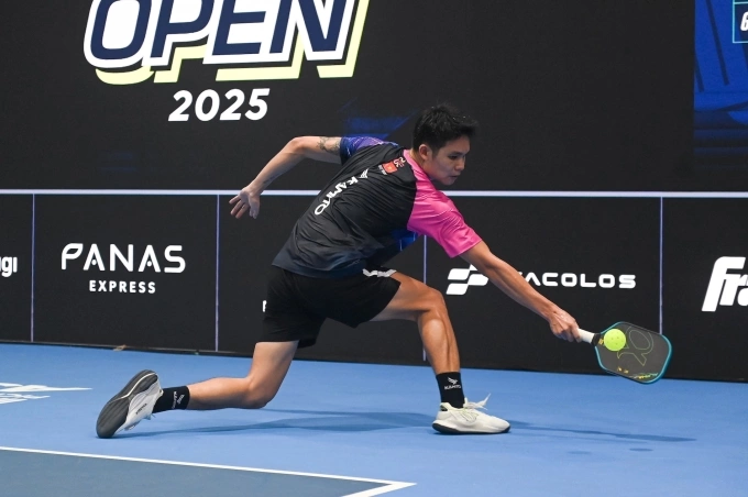 Trịnh Linh Giang thi đấu tại giải pickleball Panas Malaysia Open 2025. Ảnh: PPA Tour Asia
