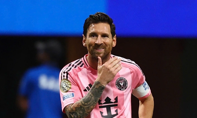 Messi trong trận Inter Miami thắng Porto ở lượt hai bảng A FIFA Club World Cup trên sân Mercedes-Benz, thành phố Atlanta, bang Georgia, Mỹ ngày 19/6/2025. Ảnh: Reuters