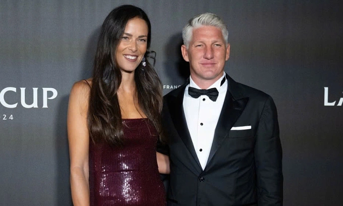 Bastian Schweinsteiger và Ana Ivanovic tại giải quần vợt Laver Cup ở Berlin, Đức năm 2024. Ảnh: FAZ