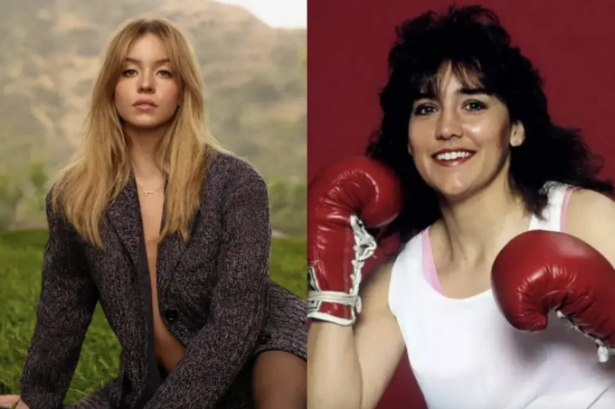 Diễn viên Sydney Sweeney (trái) và huyền thoại boxing Christy Martin (phải). Ảnh: Marca