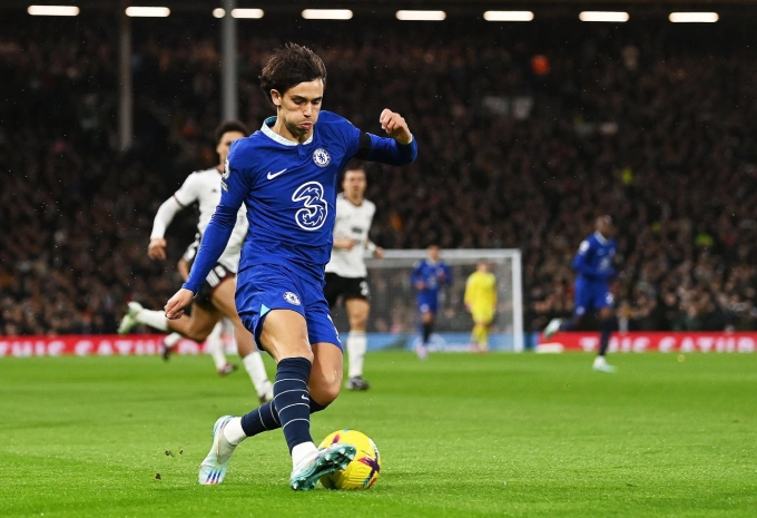 Felix trong màu áo Chelsea thời thi đấu theo hợp đồng mượn nửa cuối mùa 2022-2023. Ảnh: AFP