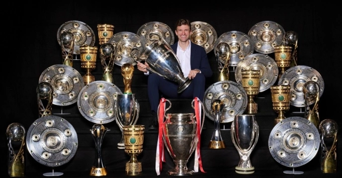 Bộ sưu tập danh hiệu của Muller cùng Bayern. Ảnh: FC Bayern