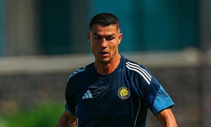 Ronaldo trong trận Al Nassr thua Amadora ở Bồ Đào Nha ngày 3/8/2025. Ảnh: Nassr Zone