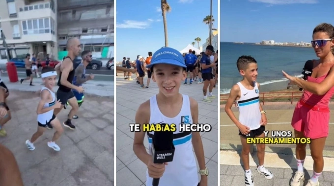 Ivan Blanco Estrada chạy cự ly 25 km rồi trả lời phỏng vấn. Ảnh: Elcorreoweb