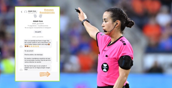 Katia Itzel Garcia chụp ảnh màn hình tin nhắn với nội dung đe dọa. Ảnh: MexSport