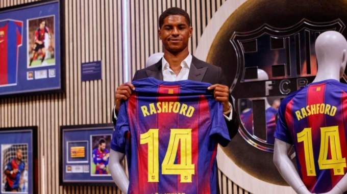 Marcus Rashford ra mắt Barca ngày 23/7. Ảnh: FC Barcelona