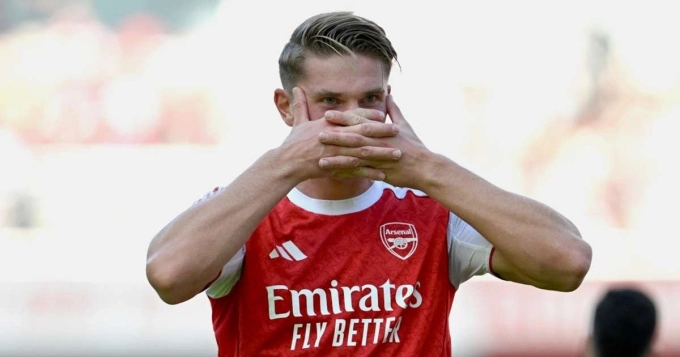 Gyokeres mừng bàn trong trận giao hữu Arsenal thắng Bilbao 3-0 hôm 9/8. Ảnh: PA