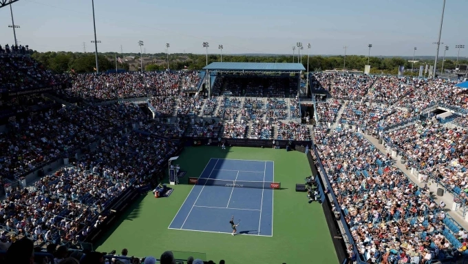 Sân Trung tâm tại Cincinnati Mở rộng nhìn từ trên cao. Ảnh: ATP