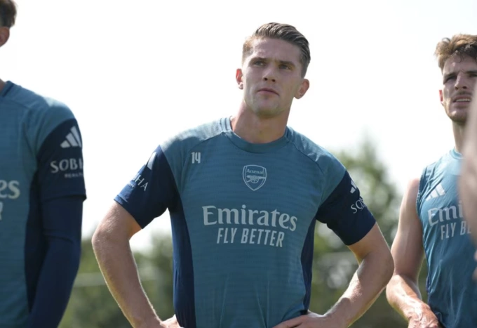 Viktor Gyokeres trong buổi tập của Arsenal ngày 15/8. Ảnh: Arsenal FC