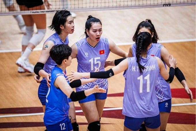 Các cầu thủ Việt Nam đang có tinh thần tốt sau hai trận đấu với Ba Lan và Đức ở giải bóng chuyền nữ vô địch thế giới 2025, tại Thái Lan. Ảnh: FIVB