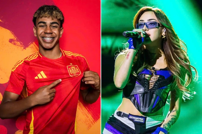 Lamine Yamal và Nicki Nicole. Ảnh: People