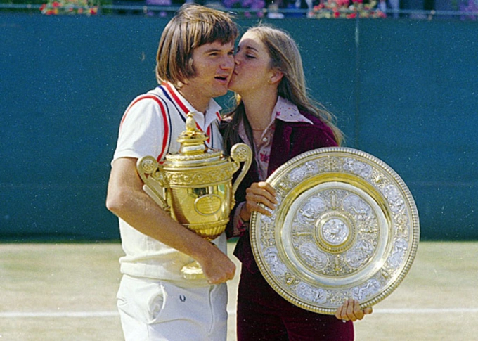 Jimmy Connors và Chris Evert khi còn gắn bó.