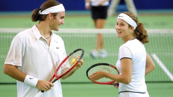Roger Federer và người vợ sau này Mirka Vavrinec.