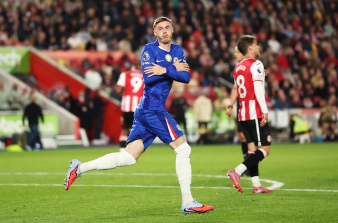 Cole Palmer mừng bàn gỡ hòa 1-1. Ảnh: Chelsea FC