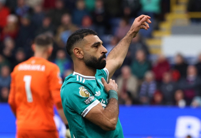 Salah mừng bàn quyết định trận Burnley 0-1 Liverpool tối 14/9. Ảnh: Reuters