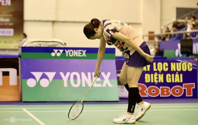 Thùy Linh trong trận chung kết Vietnam Open 2025 thua Cai Yanyan 14/9. Ảnh: Anh Phương