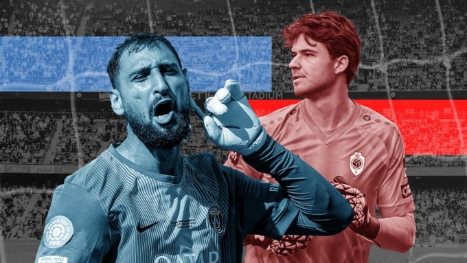 Donnarumma (trái) được đánh giá trên trình Lammens. Ảnh: Sun
