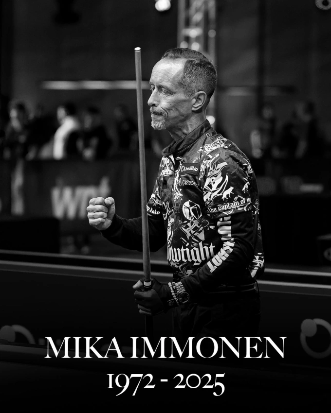 Huyền thoại billiards 9 bi Mika Immonen qua đời vào ngày 28/9/2025 vì ung thư. Ảnh: Matchroom