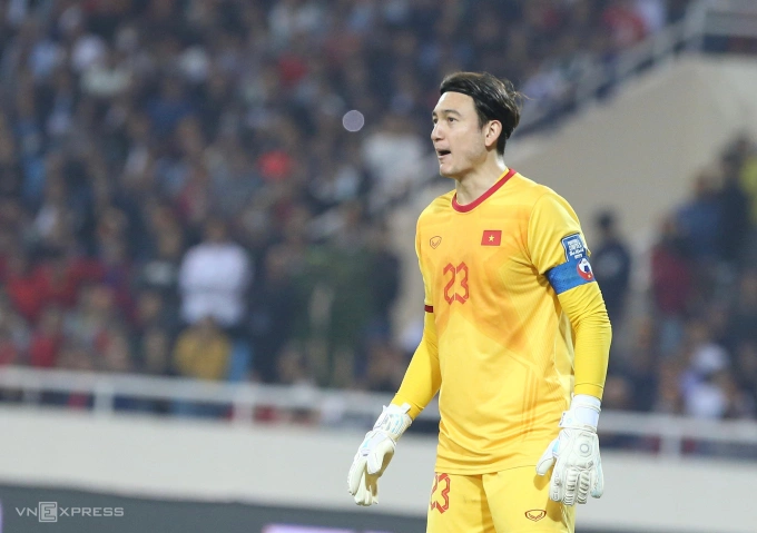 Thủ môn Đặng Văn Lâm trong trận Việt Nam - Iraq ở vòng loại hai World Cup 2026 - khu vực châu Á. Ảnh: Hiếu Lương