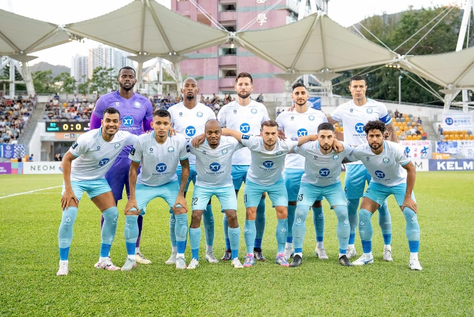 Đội hình xuất phát của Nam Định chỉ có Kevin Pham Ba là Việt kiều, trong trận thắng Eastern FC 1-0 ở lượt hai bảng F AFC Champions League Two 2025-2026, trên sân Mong Kok, Hong Kong ngày 2/10/2025. Ảnh: Nam Định FC