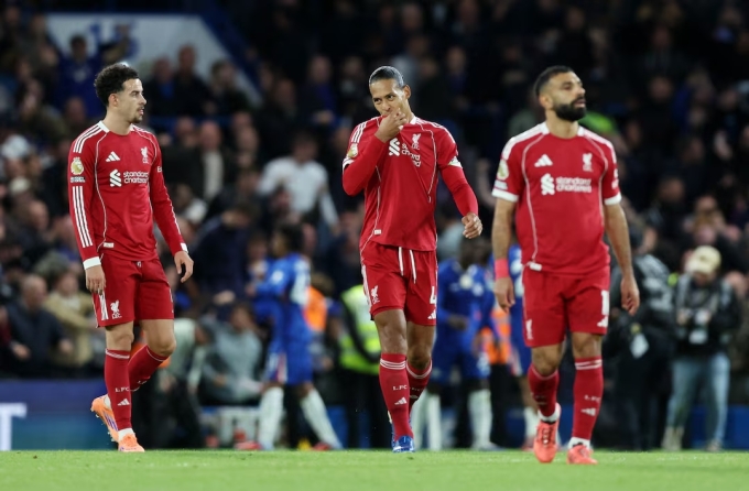 Nối thất vọng của các cầu thủ Liverpool. Ảnh: Reuters