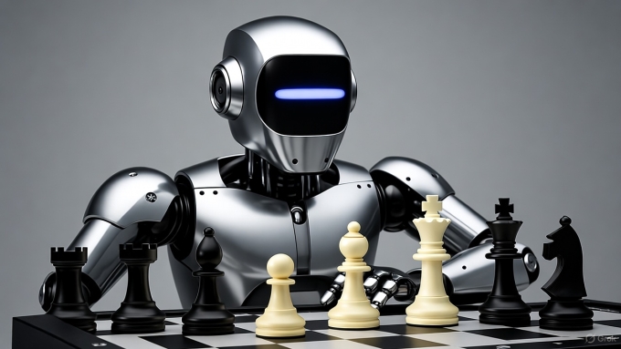 Minh họa robot đánh cờ vua. Ảnh: Grok