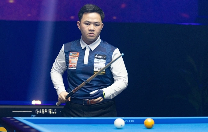 Bao Phương Vinh thi đấu tại World Championship 2025 ở Antwerp, Bỉ tối 14/10 tại Bỉ. Ảnh:World Cup billiards