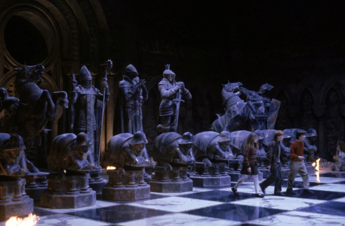 Bộ cờ vua trong phim Harry Potter. Ảnh: chụp màn hình