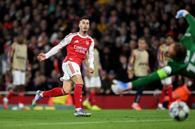 Gabriel Martinelli cứa lòng nâng tỷ số lên 2-0. Ảnh: Arsenal FC