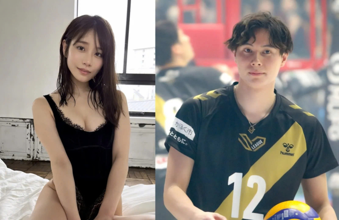 Nữ diễn viên JAV Saika Kawakita và nam cầu thủ bóng chuyền Nhật Bản Ran Takahashi. Ảnh: MirroMedia