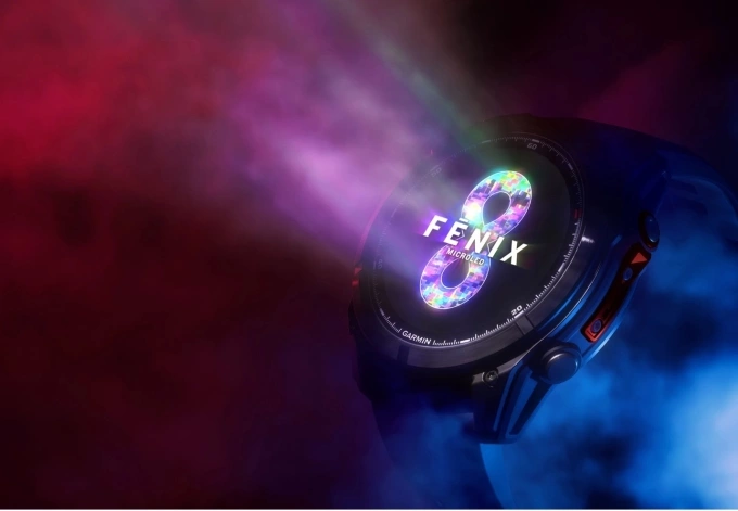 Màn hình công nghệ MicroLED của chiếc fenix 8. Ảnh: Garmin