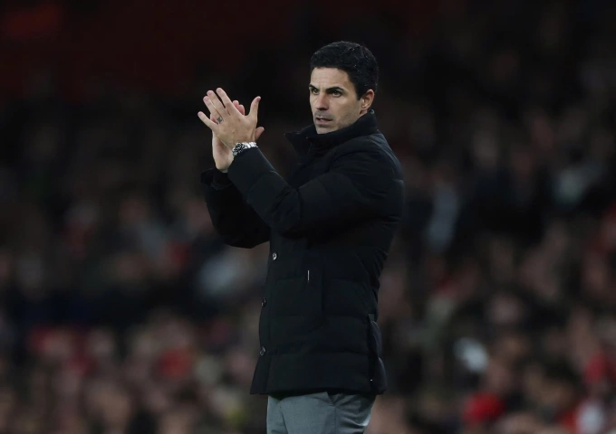 HLV Mikel Arteta sau trận Arsenal thắng Brighton ở Cup Liên đoàn Anh trên sân Emirates, thành phố London, Vương quốc Anh, tối 29/10/2025. Ảnh: Reuters