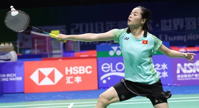 Thùy Linh thi đấu tại chung kết giải Korea Masters 2025, sáng 9/11. Ảnh: BTC