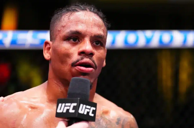 Chris Padilla phát biểu sau trận thắng Ismael Bonfim tại sự kiện UFC Vegas 111. Ảnh: Zuffa LLC