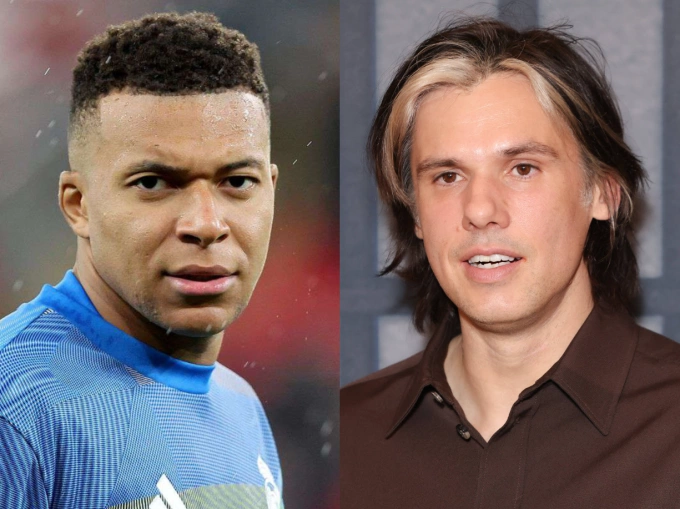 Kylian Mbappe (trái) và rapper đồng hương Orelsan. Ảnh: Le Dauphiné Libéré