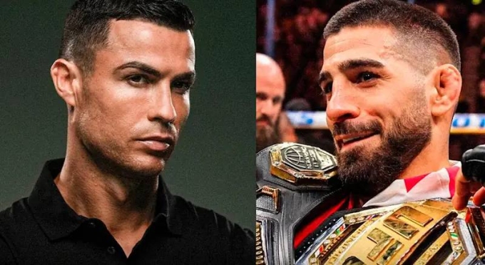 Ronaldo đặt chân vào thế giới võ thuật MMA Ronaldo (trái) trở thành đồng cổ đông với võ sĩ Ilia Topuria. Ảnh: SA