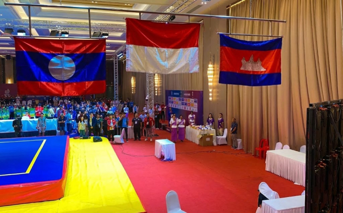 Một lễ trao huy chương SEA Games 32 tại Campuchia năm 2023. Ảnh: Dreamstime
