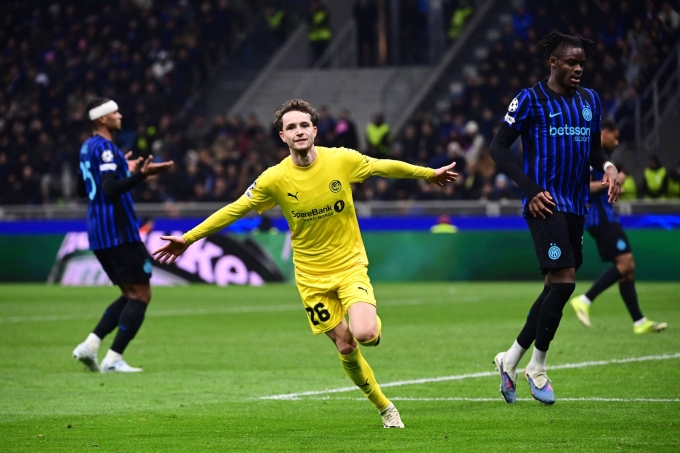 Evjen mừng bàn nhân đôi cách biệt trận Inter 1-2 Bodo/Glimt ở lượt về vòng play-off Champions League tối 24/2 Evjen mừng bàn nhân đôi cách biệt